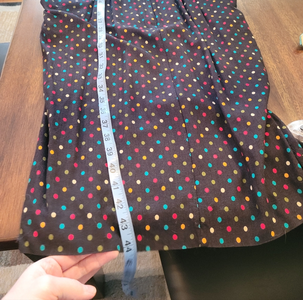 Vintage Polka Dot Button-Up Midi Dress And Matching Belt - Picture 6 of 8